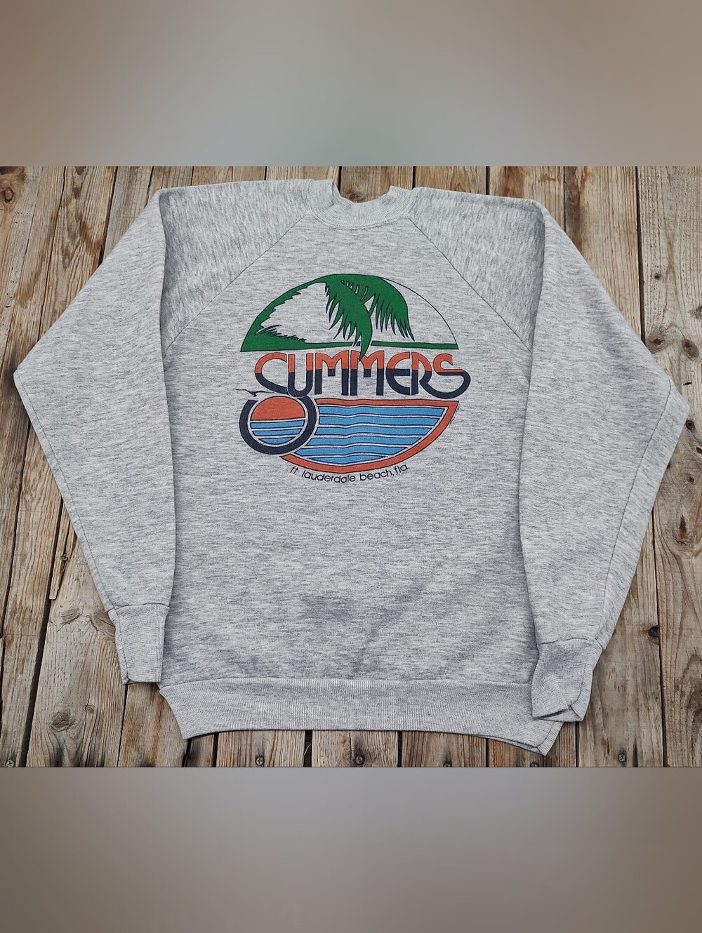 Vintage 80s Summers "on the beach music venue" Ft. Lauderdale Beach, Sweatshirt